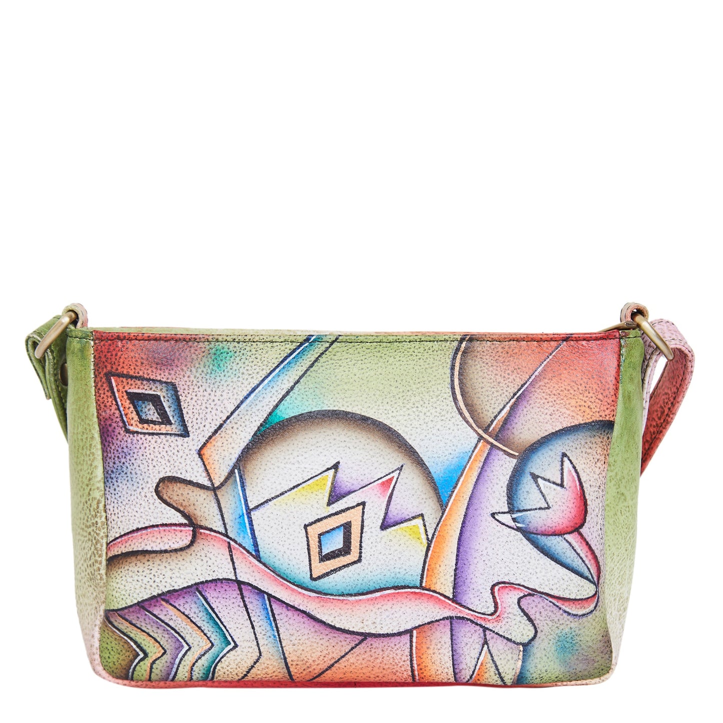 Hand-Painted Abstract Art Crossbody Bag
