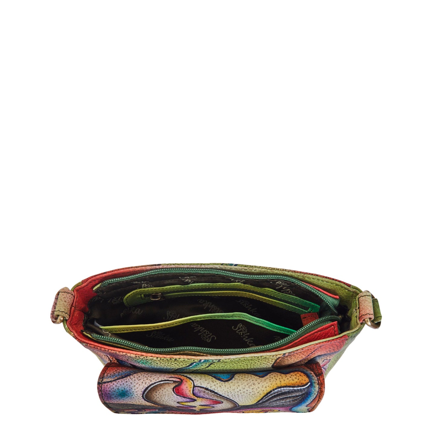 Hand-Painted Abstract Art Crossbody Bag