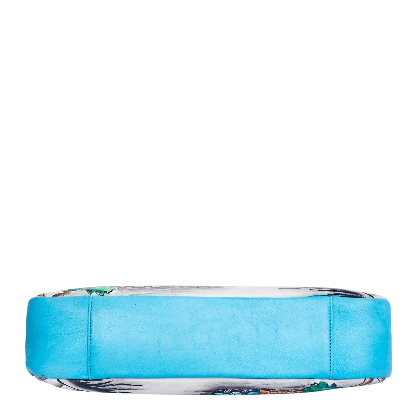 Kolkata-Themed Handpainted Leather Shoulder Bag