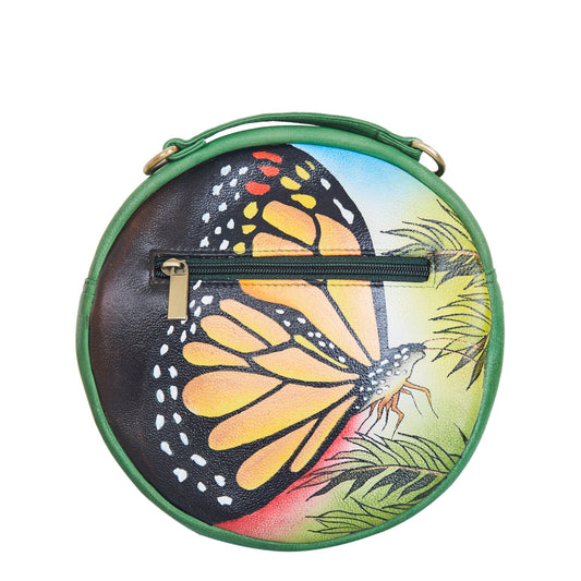 Stunning Butterfly Hand Painted Oval Cross Body Bag