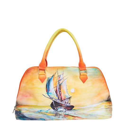 Handpainted Boat Art Carryall and Tote Bags