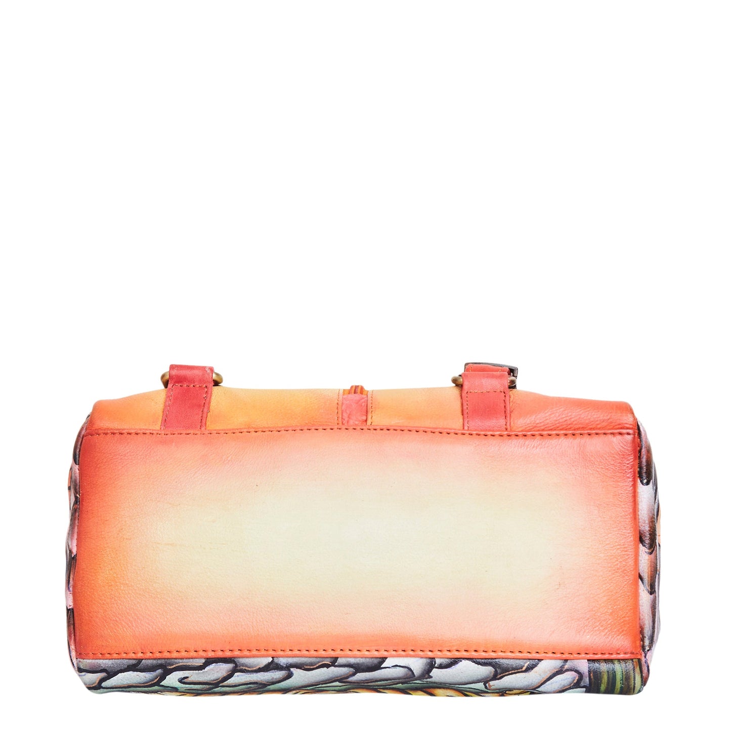 Convertible Leather Backpack with Hand-Painted Forest Artwork