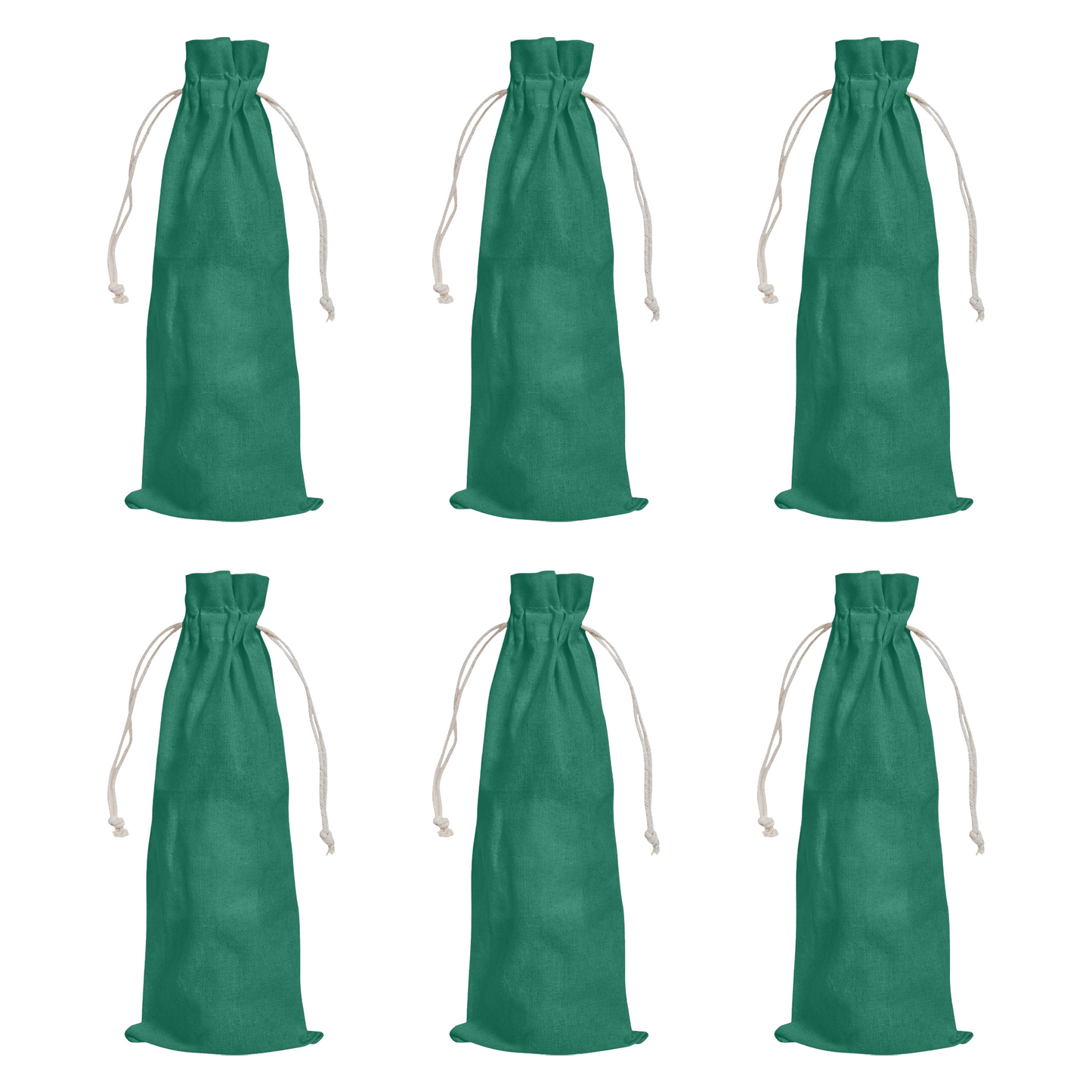 Cotton Wine Bottle Gift Bags – 6-Pack Coloured  Reusable Drawstring Pouches Gifting, Parties, Weddings, Christmas, New Year & Holidays