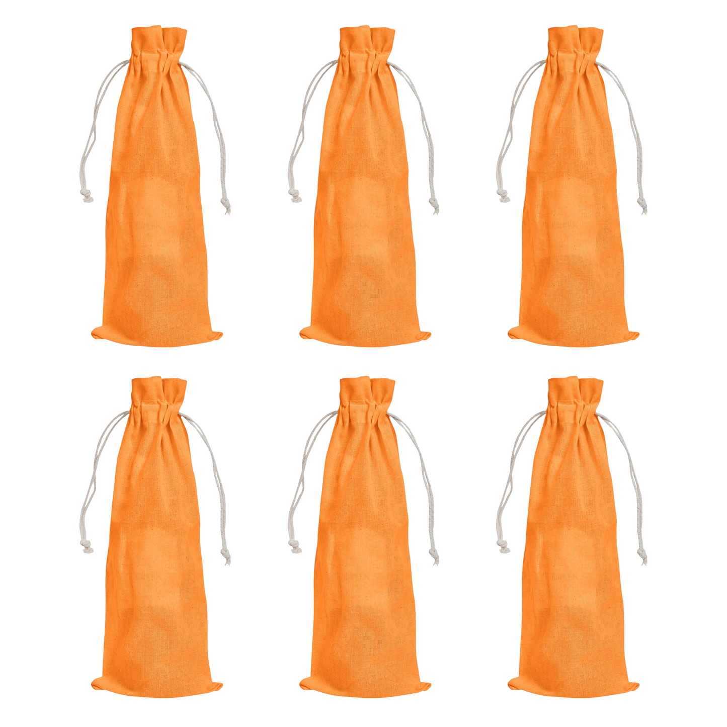 Cotton Wine Bottle Gift Bags – 6-Pack Coloured  Reusable Drawstring Pouches Gifting, Parties, Weddings, Christmas, New Year & Holidays