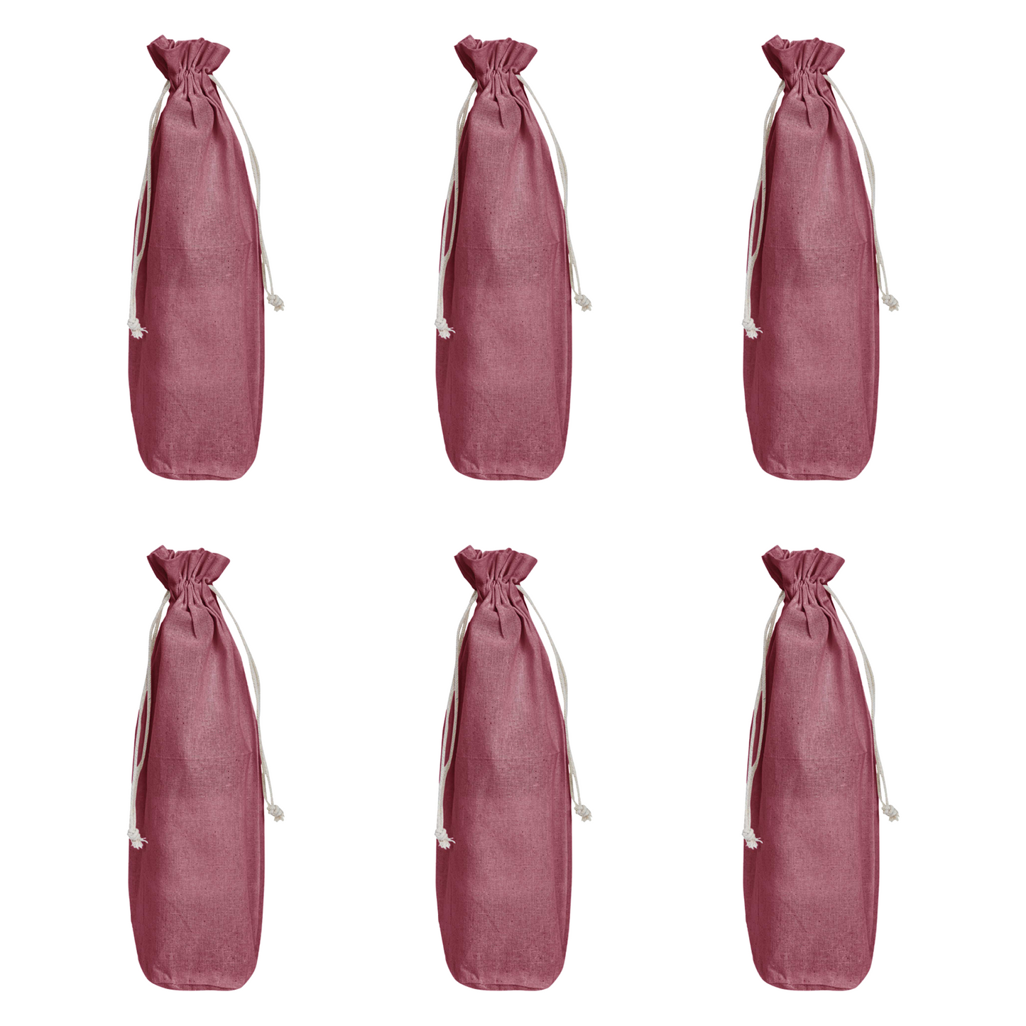 Jute Wine Bottle Bags– Coloured Reusable Gift Pouches Rustic Wine Covers for Weddings, New Year, Christmas & Events (Set of 6 )