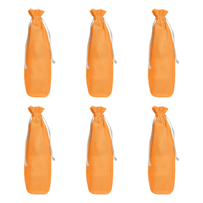 Jute Wine Bottle Bags– Coloured Reusable Gift Pouches Rustic Wine Covers for Weddings, New Year, Christmas & Events (Set of 6 )