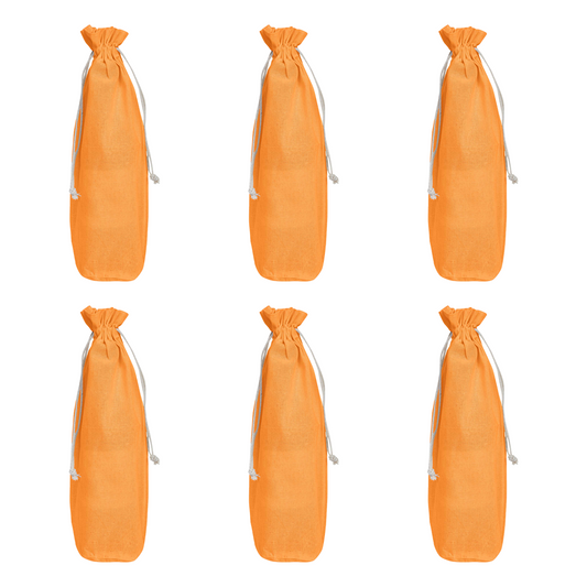 Jute Wine Bottle Bags– Coloured Reusable Gift Pouches Rustic Wine Covers for Weddings, New Year, Christmas & Events (Set of 6 )