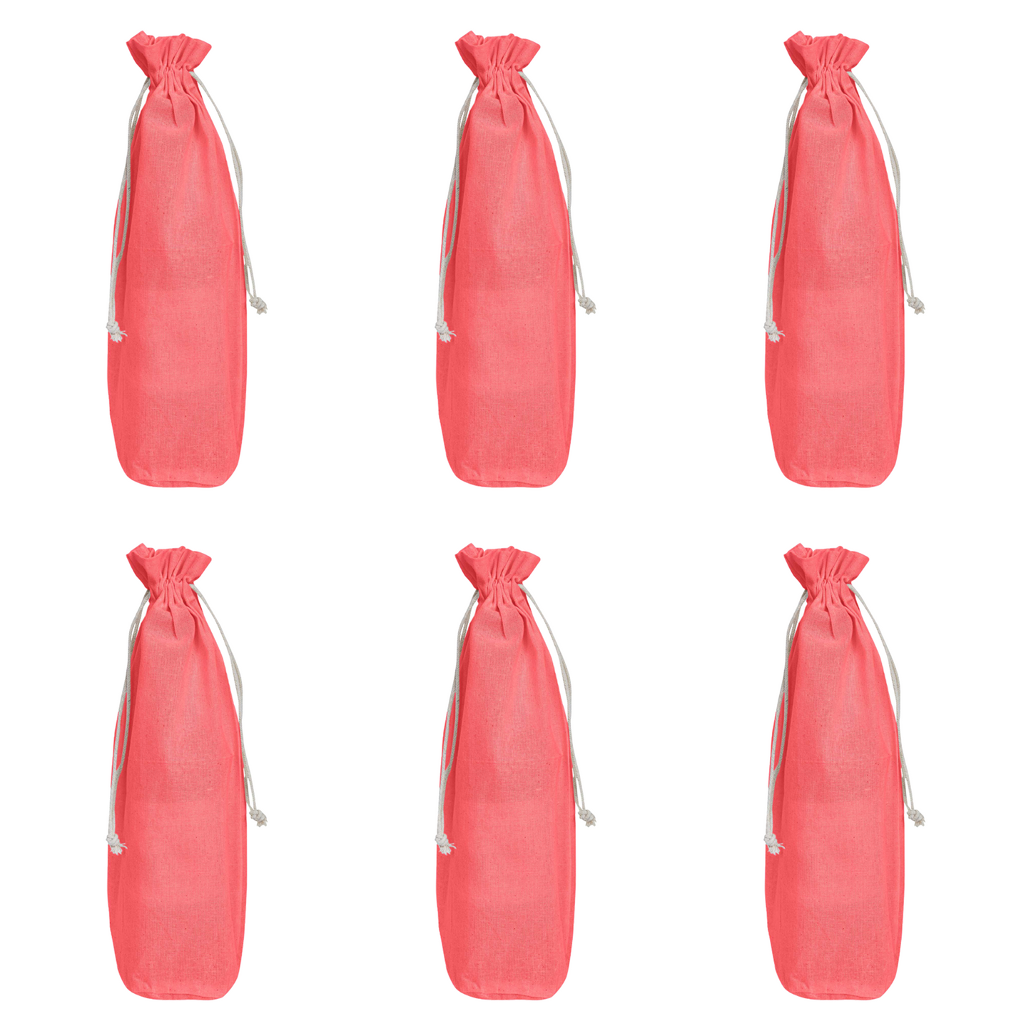 Jute Wine Bottle Bags– Coloured Reusable Gift Pouches Rustic Wine Covers for Weddings, New Year, Christmas & Events (Set of 6 )