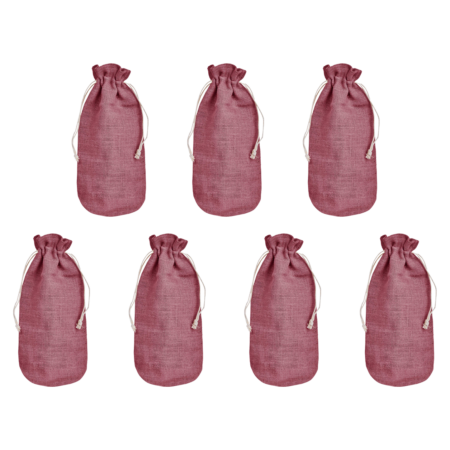 Colored Jute Wine Bottle Bags – Burlap Gift Pouches, Perfect for Weddings, Christmas, New Year, and Special Occasions (Set of 7)