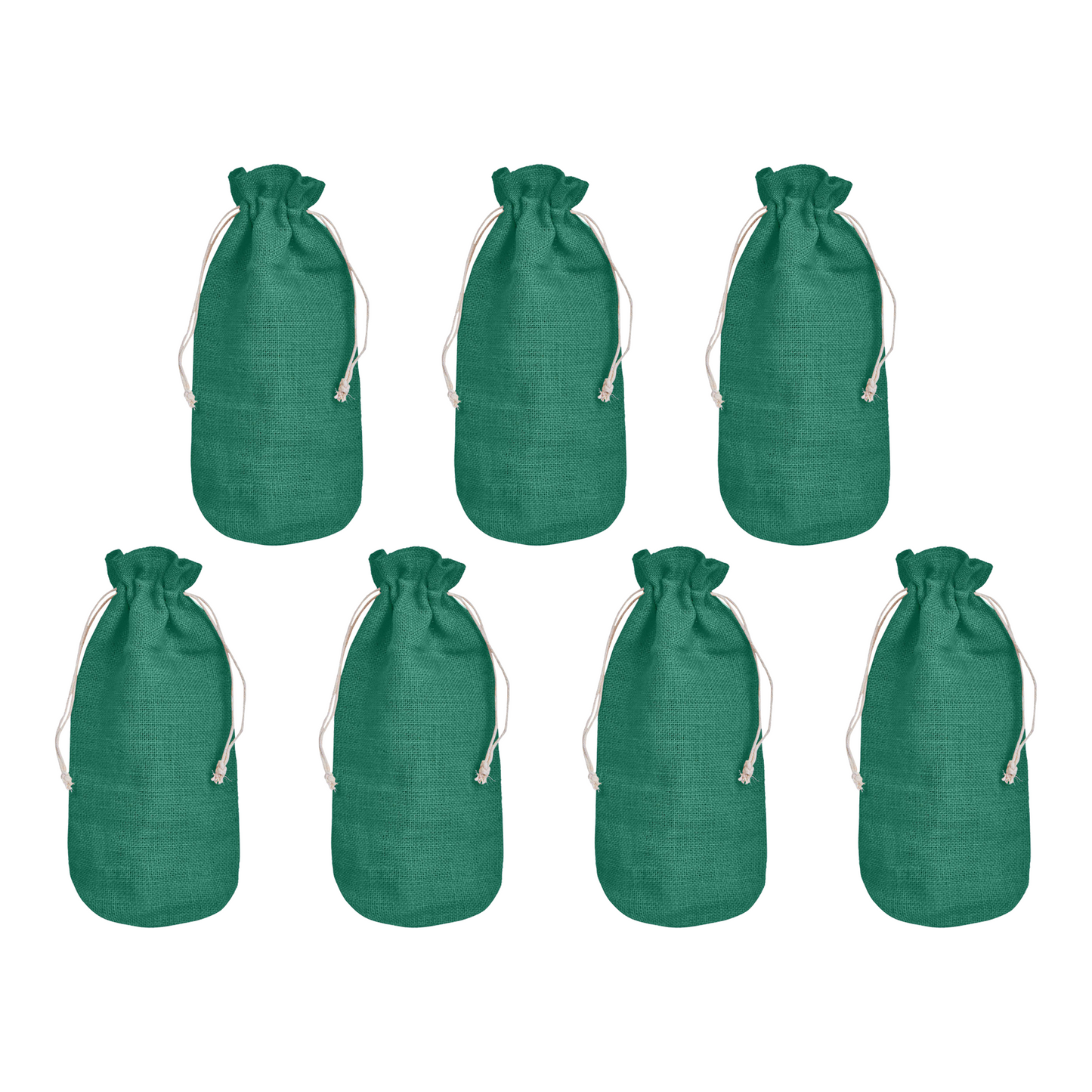 Colored Jute Wine Bottle Bags – Burlap Gift Pouches, Perfect for Weddings, Christmas, New Year, and Special Occasions (Set of 7)