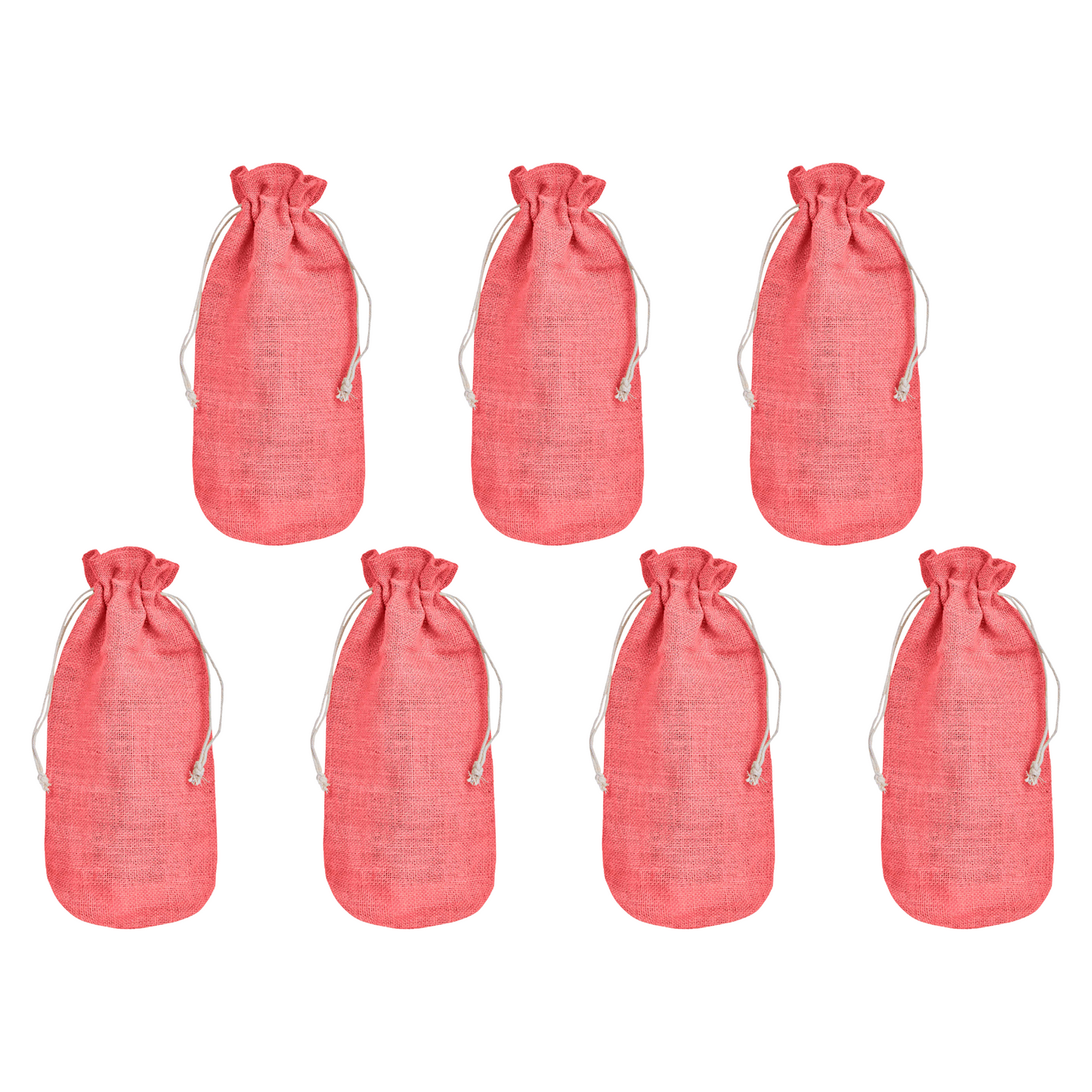 Colored Jute Wine Bottle Bags – Burlap Gift Pouches, Perfect for Weddings, Christmas, New Year, and Special Occasions (Set of 7)