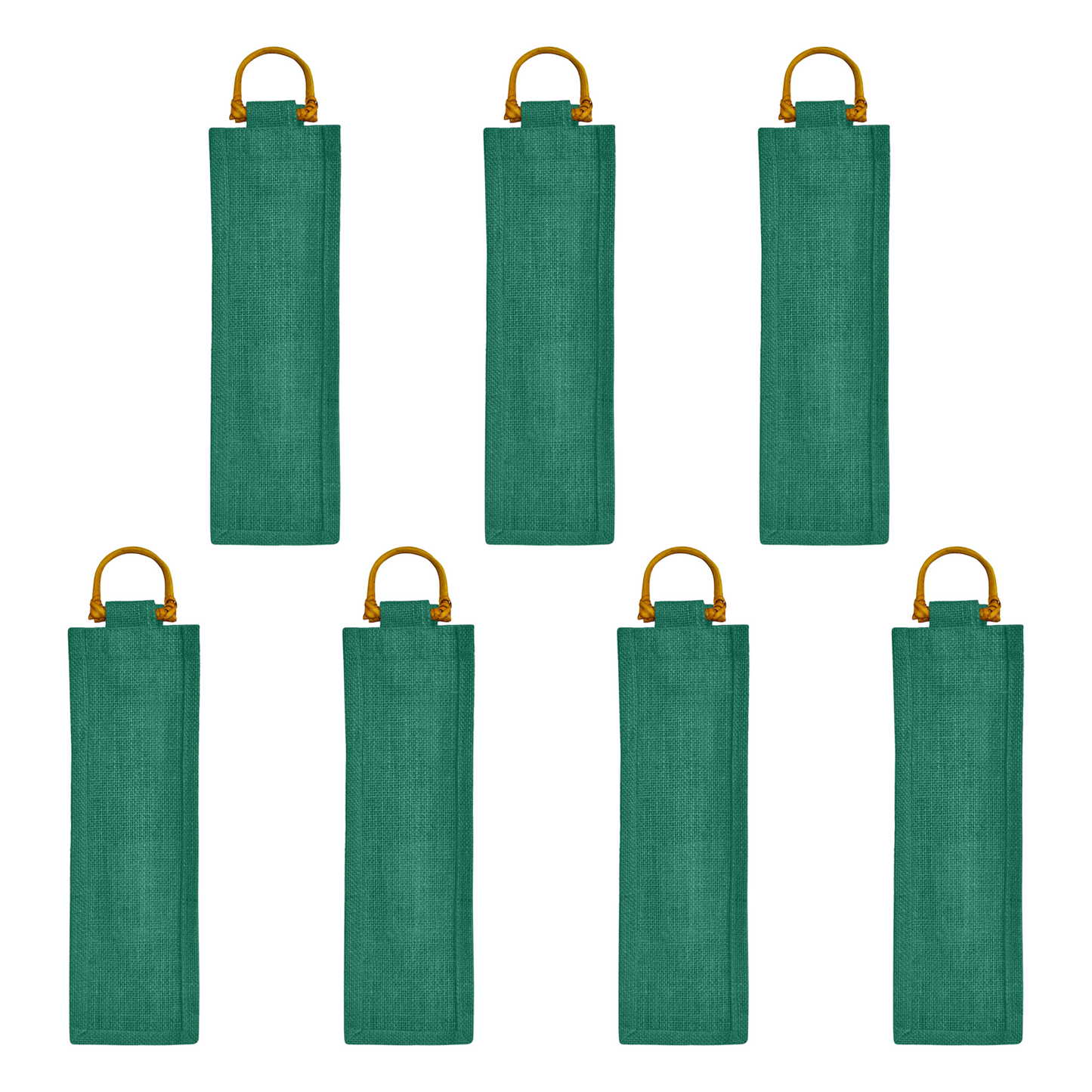 Coloured Reusable Jute Wine Bags with Cane Handles – New Year, Christmas, Gifting, Holidays & Party Favors (Packs of 7)