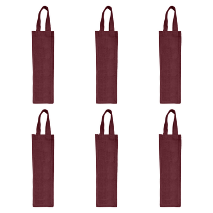 Coloured Jute Wine Gift Bags – Wholesale Reusable Bottle Bags with Handles for Weddings & Events (Pack of 6)