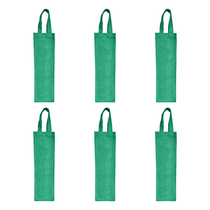 Coloured Jute Wine Gift Bags – Wholesale Reusable Bottle Bags with Handles for Weddings & Events (Pack of 6)