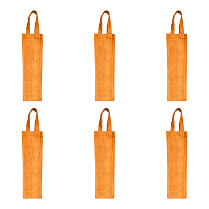 Coloured Jute Wine Gift Bags – Wholesale Reusable Bottle Bags with Handles for Weddings & Events (Pack of 6)