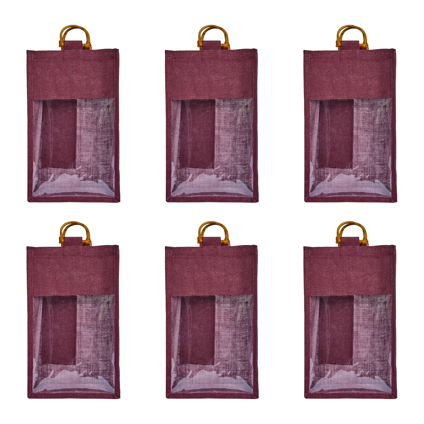 Jute Wine Gift Bags – Reusable 2-Bottle Colored Tote Bags – Weddings, Birthdays, Christmas, &  Special Occasions (Packs of 6)