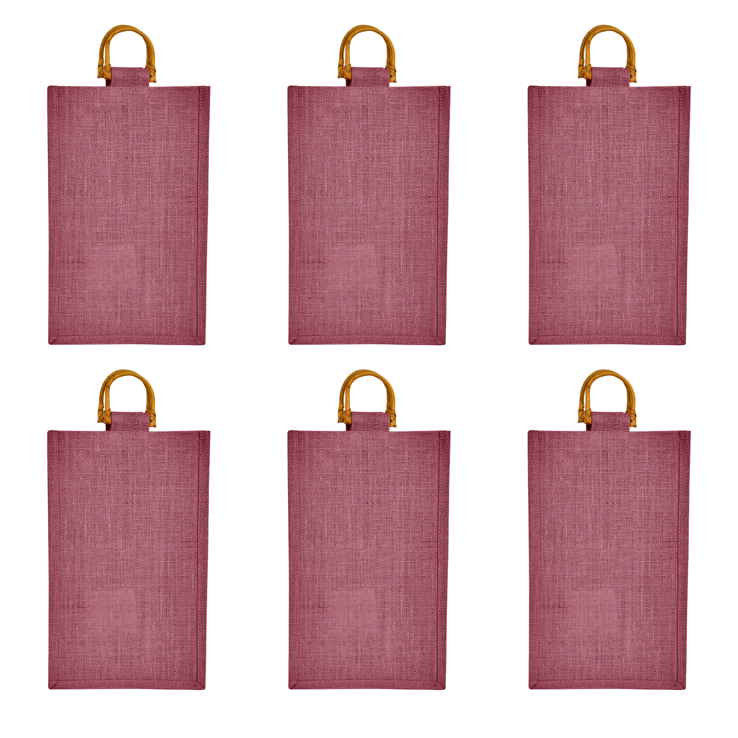 Coloured Jute Wine Burlap Gift Bags – Reusable 2-Bottle Totes, Gifting, Weddings, Parties & Holidays (Packs of 6)