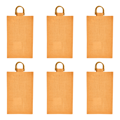 Coloured Jute Wine Burlap Gift Bags – Reusable 2-Bottle Totes, Gifting, Weddings, Parties & Holidays (Packs of 6)