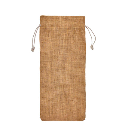 Reusable Jute Wine Bottle Bags – Burlap Drawstring Pouches for Wine & Bottles – Ideal for Weddings, Parties & Bulk Gift Packaging (Packs of 12)