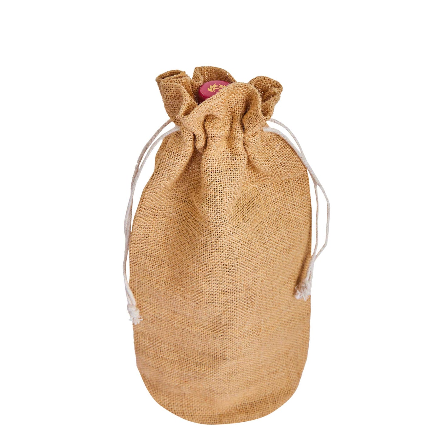 Beige Jute Wine Bottle Bags – Burlap Gift Covers with Drawstrings, New Year, Weddings, Birthdays, and Special Occasions (Packs of 12)