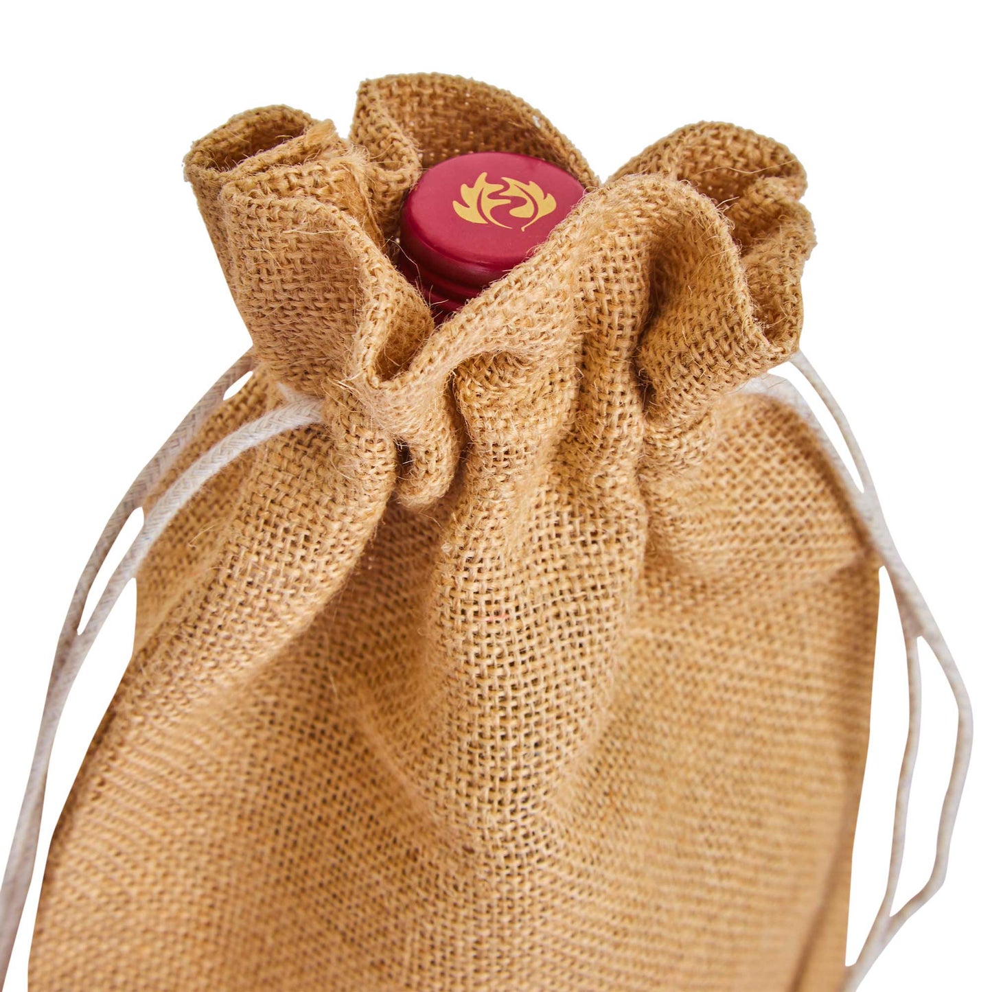 Beige Jute Wine Bottle Bags – Burlap Gift Covers with Drawstrings, New Year, Weddings, Birthdays, and Special Occasions (Packs of 12)