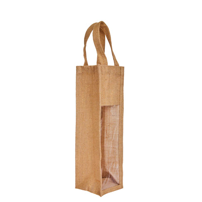 Natural Burlap Jute Wine Gift Bags– Reusable Bottle Totes, Ideal for Parties, Weddings, Christmas & Gift Packaging (Packs of 12 )