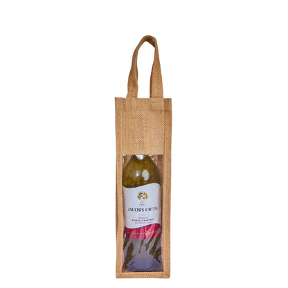 Natural Burlap Jute Wine Gift Bags– Reusable Bottle Totes, Ideal for Parties, Weddings, Christmas & Gift Packaging (Packs of 12 )