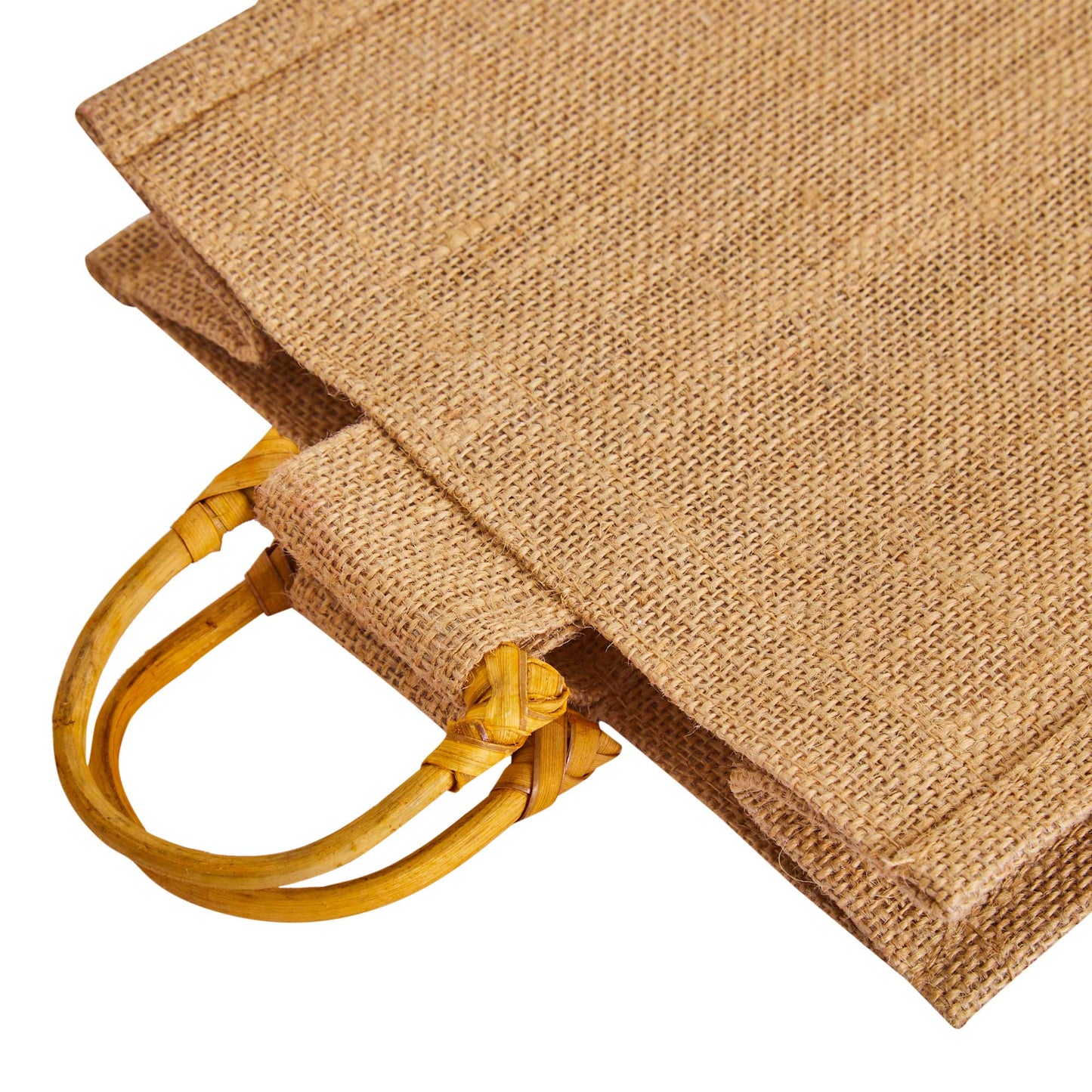 Jute Wine Gift Bags with Cane Handles – 2-Bottle  Burlap Totes for Wine, Christmas, Weddings, New Year & Special Occasions (Packs of 12)